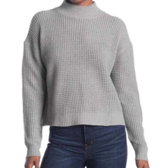 RDI Women's Mock Neck Shaker Knit Pullover Sweater in Granite XSmall MSRP $68 - Picture 1 of 4